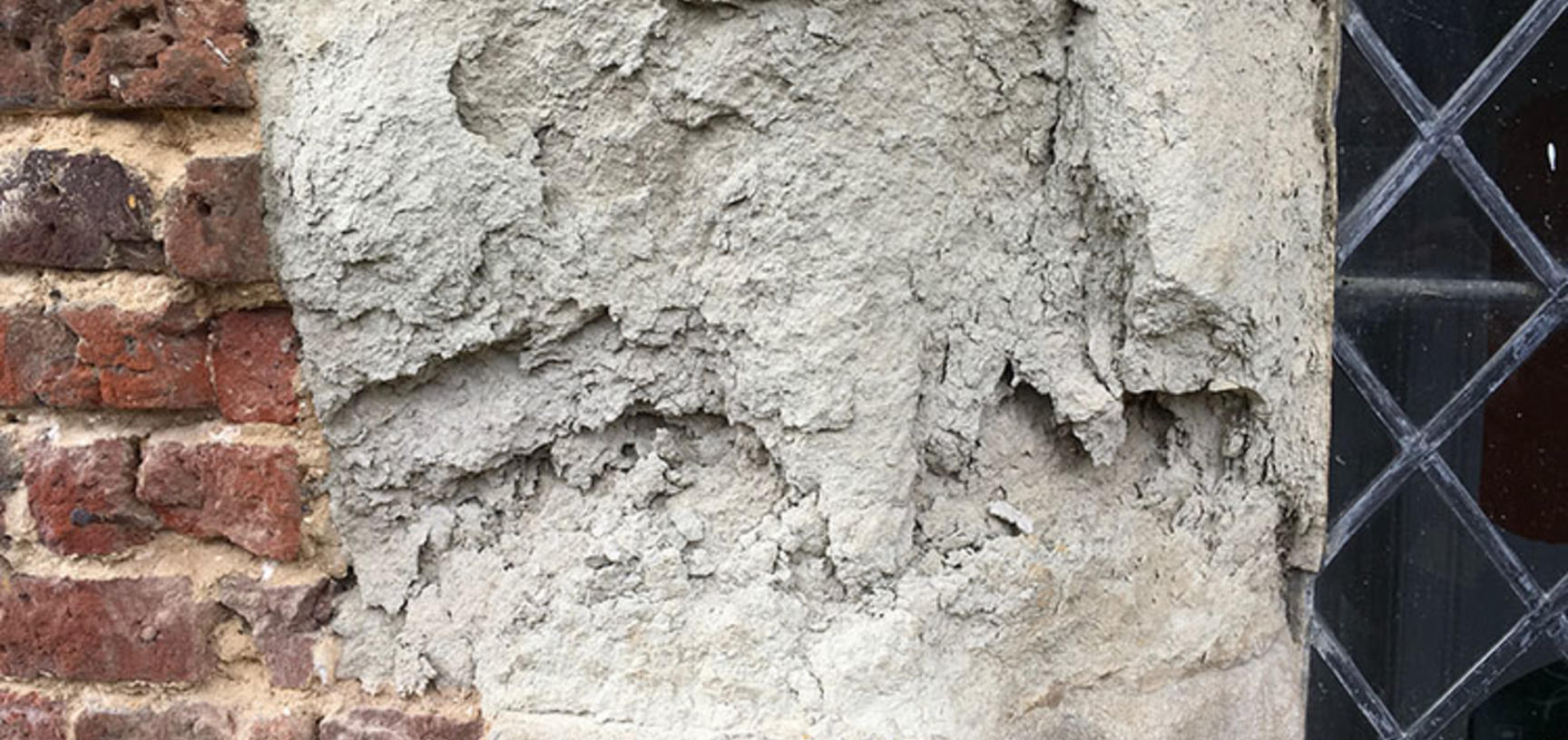 Flaking stone at Hampton Court Palace